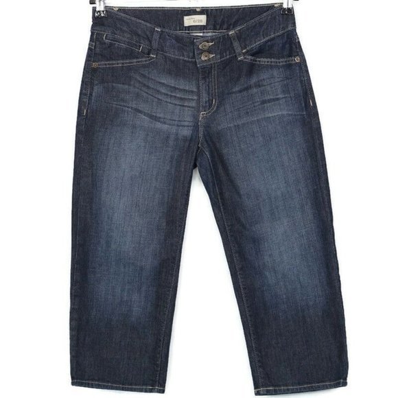 Gap Crop Capris Curvy Flare Jeans Stretch Flap Pockets 6 28 - Picture 2 of 10